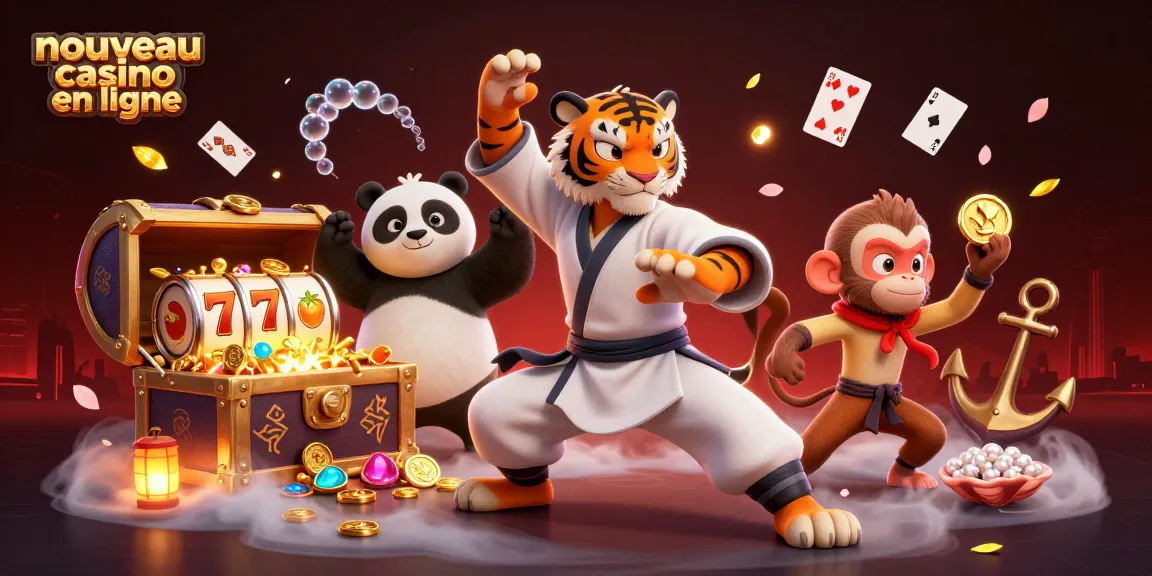 Jouez au nouveau casino en ligne avec un tigre kung-fu, une scène brillante et dynamique de jeux.