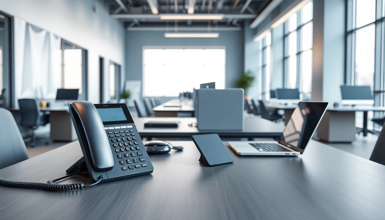 Enhance productivity with a modern business phone system in a professional office setting.