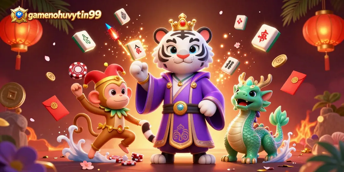 Experience the thrill of gamenohuuytin99 with vibrant casino characters and engaging gaming elements.