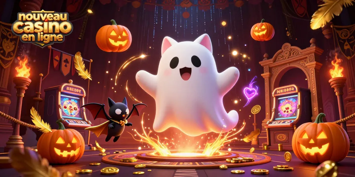 Gagnez avec le nouveau casino en ligne : un chat fantôme et des lanternes dans un casino hanté.