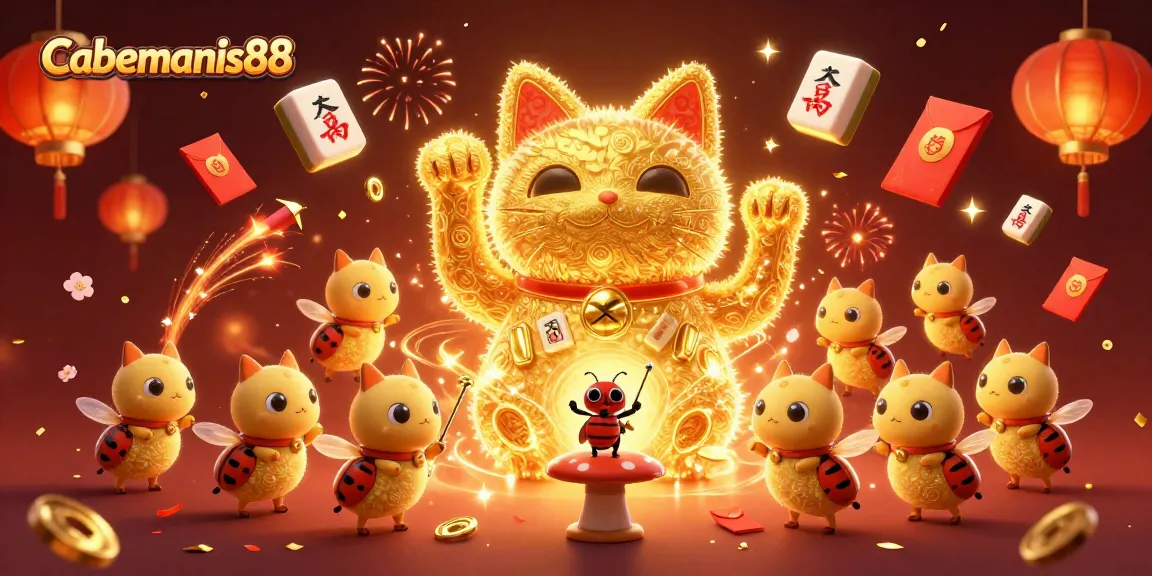 Experience thrilling gaming with Cabemanis88, featuring a vibrant depiction of luck and excitement.